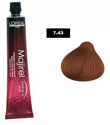 Coloration Majirel 7.43 - L'Oréal Pro (50ml)