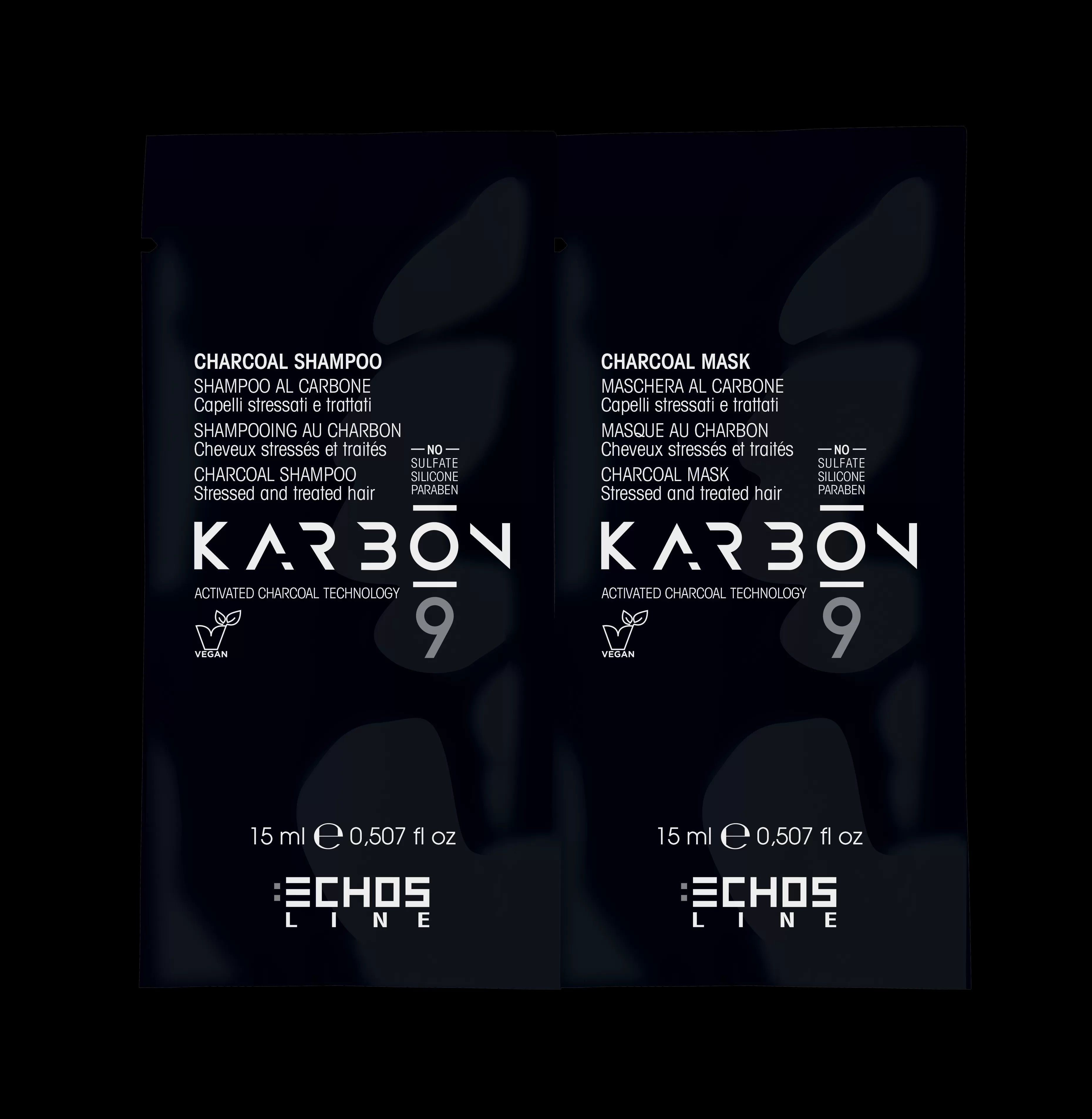 Sample Shampoo + Mask 15ml charcoal KARBON 9-