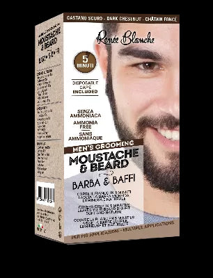 Kit Coloration Barbe et Moustache Chtain foncé - Complet avec Accessoires