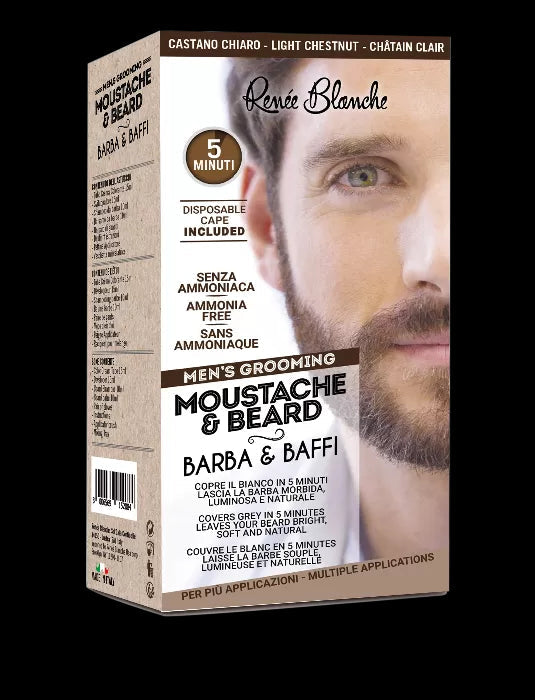 Beard and Mustache Coloring Kit, Light Brown - Complete with Accessories
