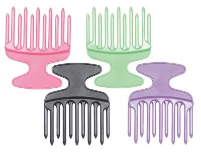 Afro Comb, 11 Double Teeth, Assorted Colors, 13cm