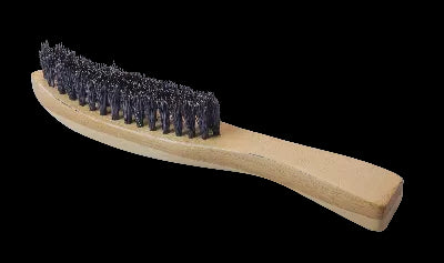 Curved boar bristle beard brush, 85x15mm, pointed