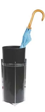 Black Umbrella Stand with Chrome Frame