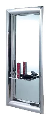 Rudy stainless steel dressing table with mirror and shelf