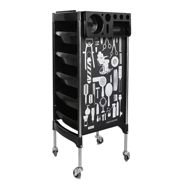 Verona White and Black Serving Table