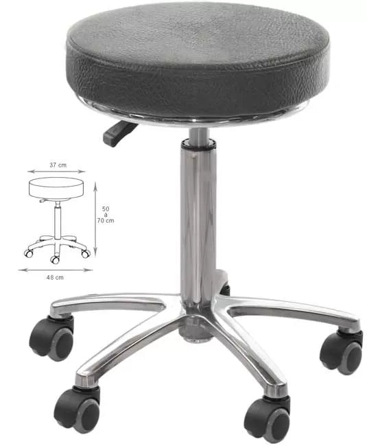 SANTIA-2 Cutting Stool, Black, Adjustable Height