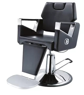Oregon-3-Super Black Armchair with Headrest and Footrest
