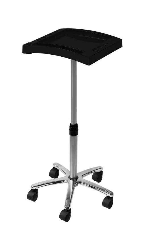 Simplex Black Table with 1 Adjustable Top and Casters