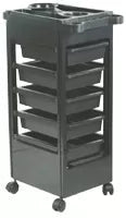 Baky Black 5-Drawer Table, Stain/Permanent