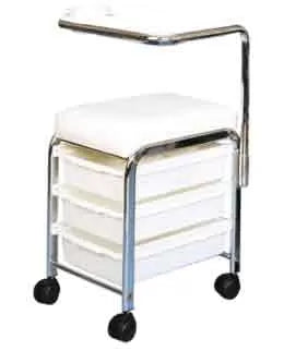Manisit 3-Drawer Stool + White Shelf