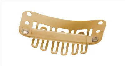 Miniclip comb 6 teethPostich mm x2 BrownL32 H13mm
