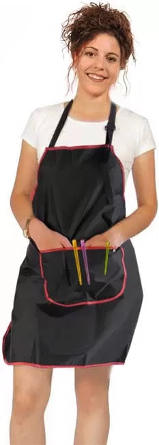 Jaky black apron with red trim