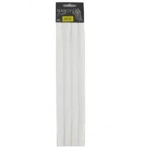Synthetic Hair Extensions with Glue, 45cm x 12, White