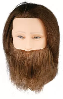 Carlos Beard and Mustache Head, Natural Hair, 20-25cm