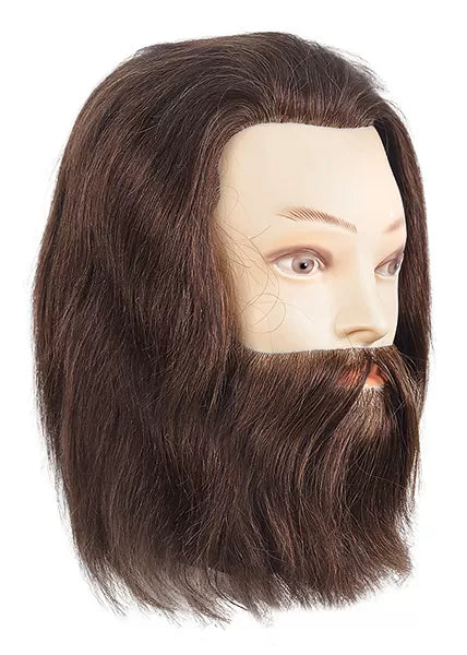Study head MARCO Bearded natural hair 25/30cms color 6
