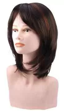 Perruque Maria Mi-Lg Chatain + Rouge (35cm)