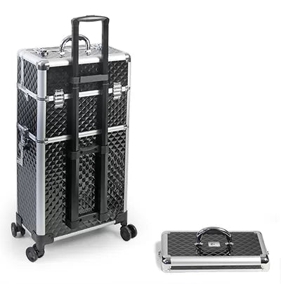 BI-CAZ Black Suitcase - 42 x 23 x 79 cm, 4 x 360° Wheels