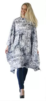 Large Maxi-Cape-Bathrobe, Grey, City Design