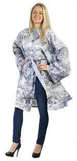 Grey city print bathrobe