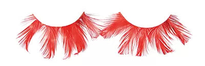 Crazy Feather Red False Eyelashes x2 with Glue