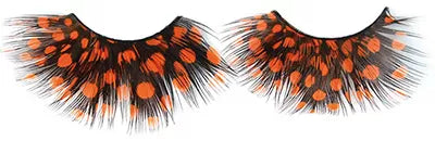 Crazy Feather False Eyelashes, Red, Weighted, X2, with Glue