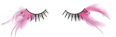 Crazy Feather False Eyelashes Black+Fuchsia X2 With Glue