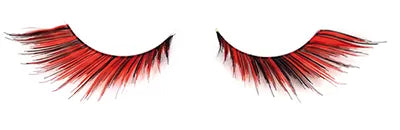 Crazy Feather Red Flame False Eyelashes x2 with Glue