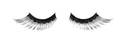 Crazy False Eyelashes Black + Silver X2 With Glue