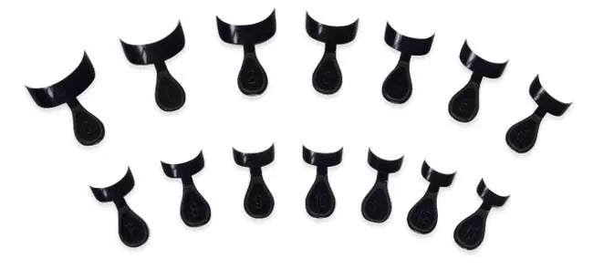 Faux Nail Tips French Black Box of 140 Assorted.
