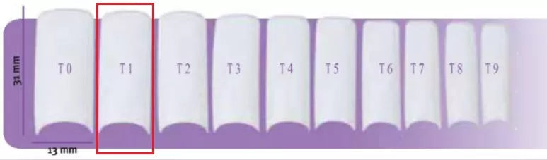 Capsulpro T1 Luna False Nails X50 12.5X30mm Natural
