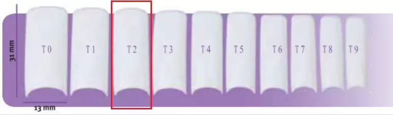 Capsulpro T2 Luna False Nails X50 12.0X30Mm Natural