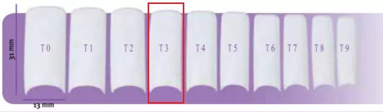 Capsulpro T3 Luna False Nails X50 11.5X30mm Natural