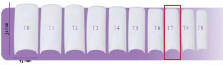 Capsulpro T7 Luna 9x29mm Natural False Nails X50