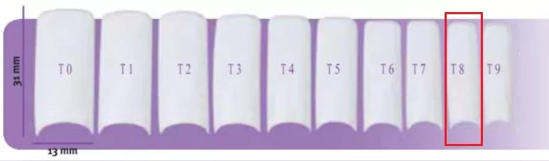 Capsulpro T8 Luna False Nails X50 8X28mm Natural
