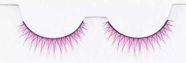 PINK COLORED FALSE EYELASHES x2 WITH GLUE