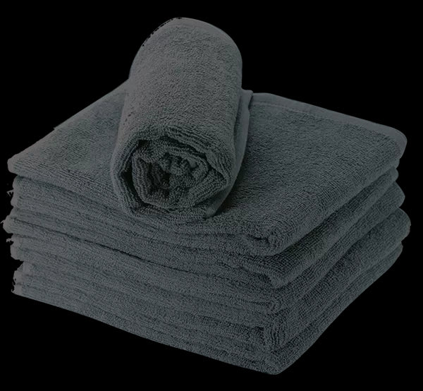 Black 100% cotton towel (50x90cm) x6