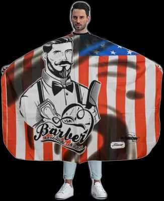 MAXI CAPE USA-FLAG-BARBER-Red-Blue