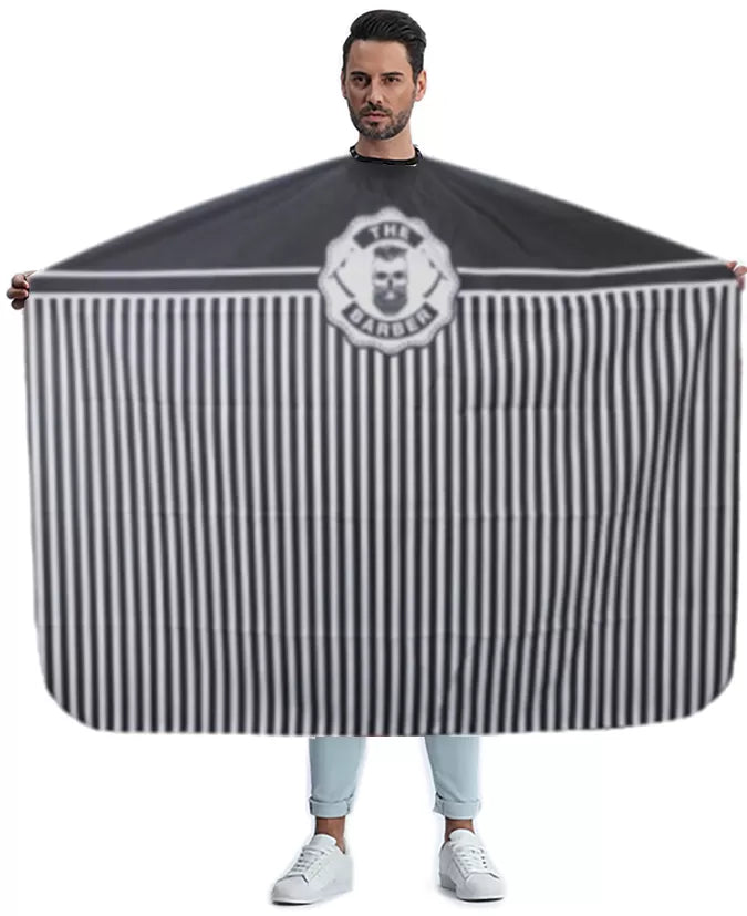 Maxi Barber Salon Cape - Striped Grey, 160 x 140 cm