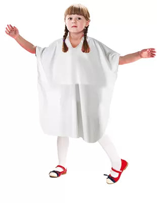 Children's white cape bathrobe with Velcro closure