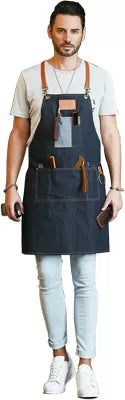JIMY apron in denim and strap