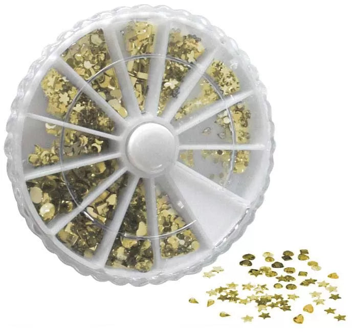 Assorted Gold Rhinestone Wheels 12X48 - IB