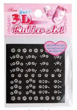 White Flower and Heart Nail Art Xst-54 - IB