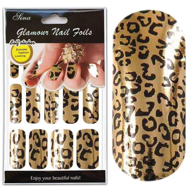 Nail Decor Stick Sheets x15 Tiger Gold - IB
