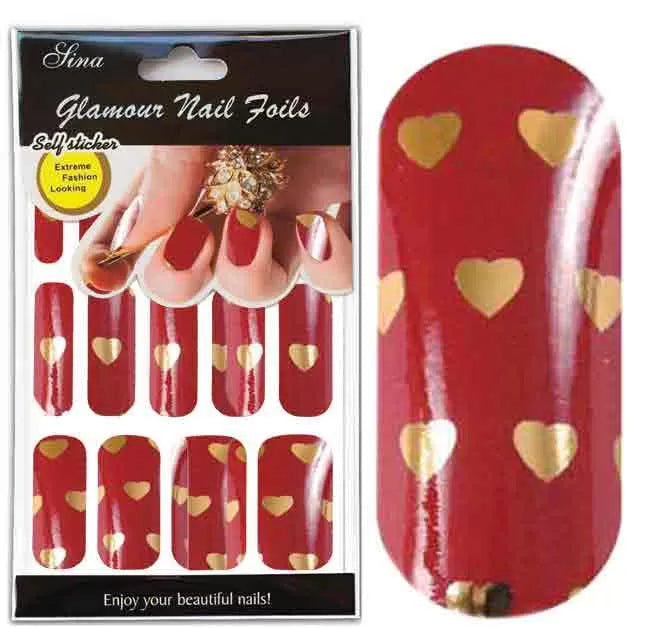 Decorx15 Red Heart Gold Stick Sheet - IB