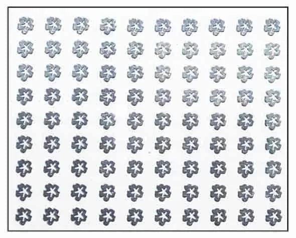 Silver Nail Art Flowers Mns04 - IB