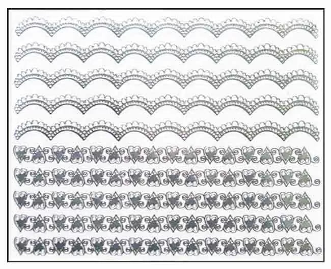 Silver Nail Art Flowers Mns17 - IB