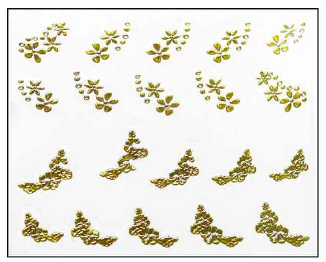 Gold Nail Art Flowers Mns25 - IB