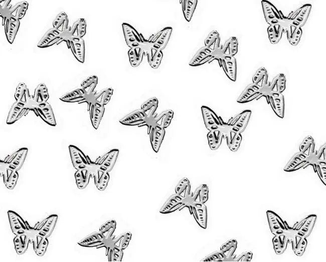 Butterfly Nail Art Silver Mnds-24 - IB