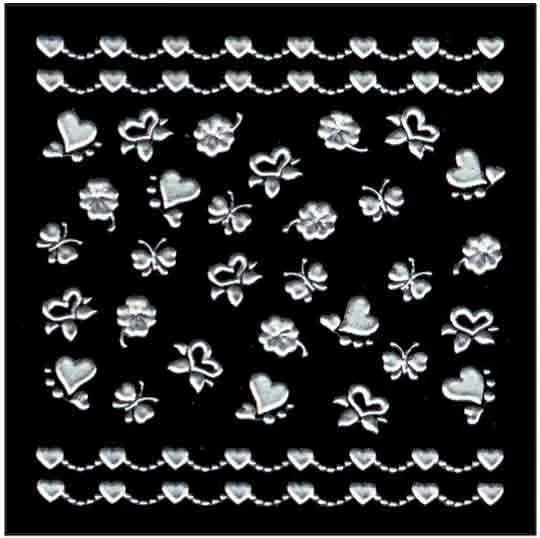 Silver Heart Nail Art Xts138 - IB