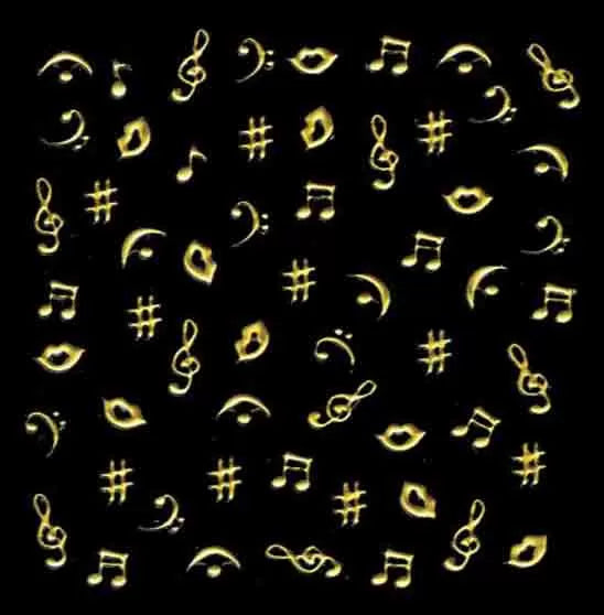 Gold Nail Art Music Xts154 - IB
